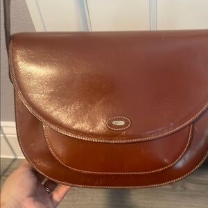 Tignanello Brown Leather Crossbody Bag